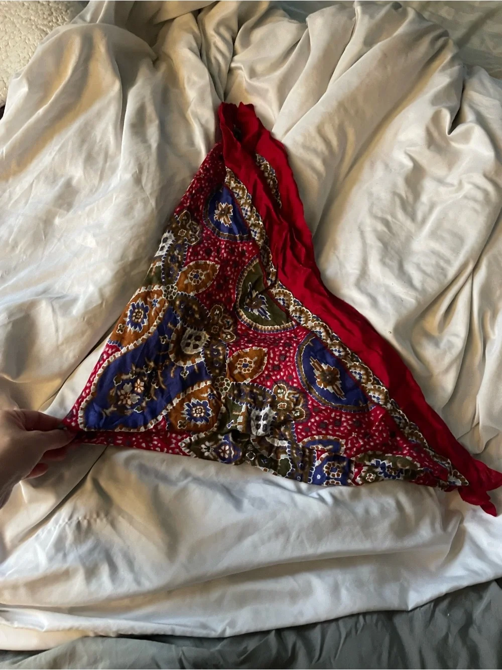 Morgan Taylor Red and blue Paisley Medallion Decorative Accent Scarf